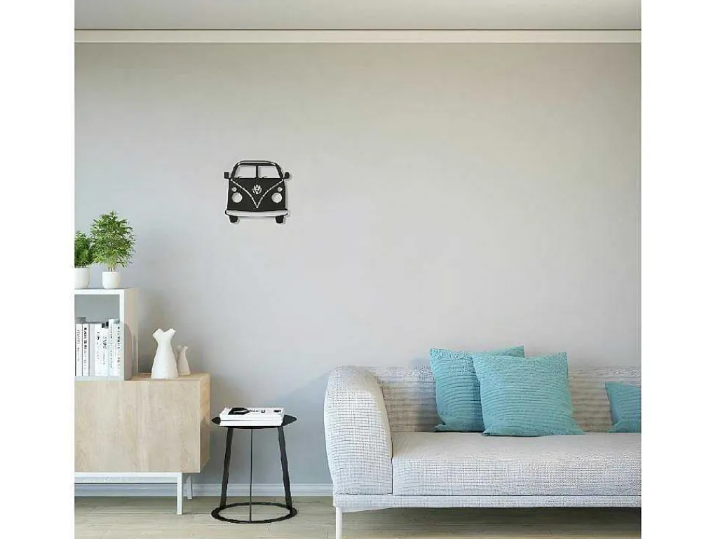 Metalen Decoratie Minivan, Zwart, 32X1,5X36 Cm,-EPIKASA Discount