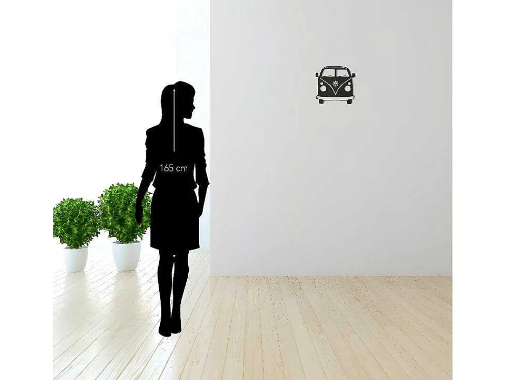 Metalen Decoratie Minivan, Zwart, 32X1,5X36 Cm,-EPIKASA Discount
