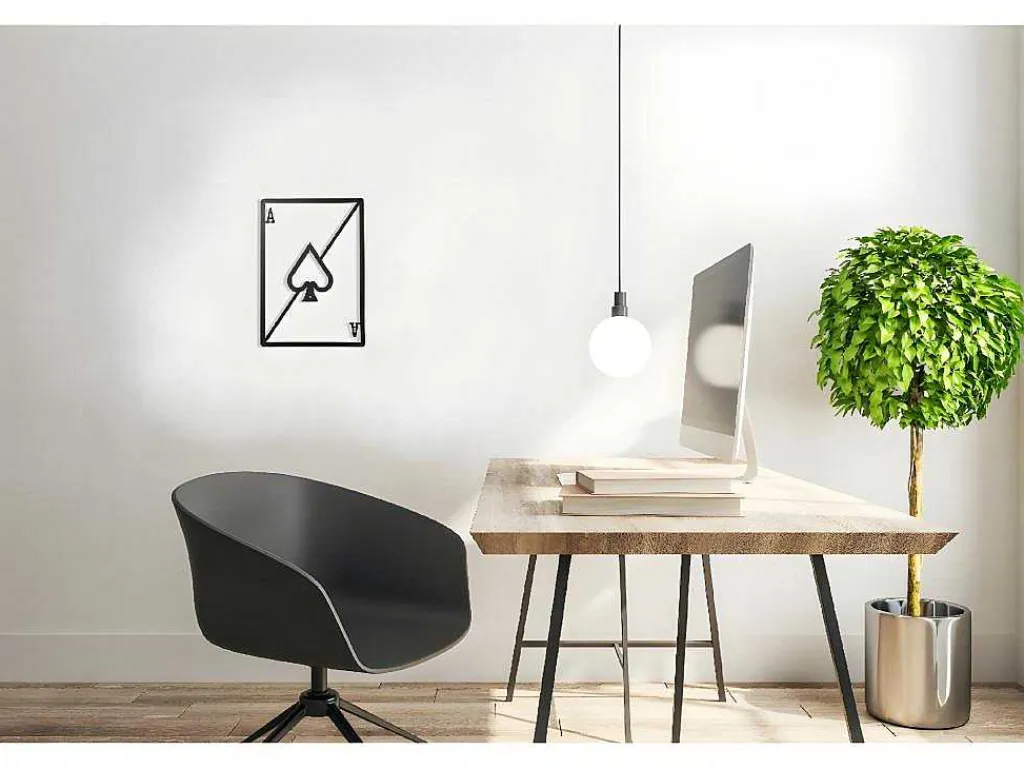 Metalen Decoratie Schoppenaas, Zwart, 32X1,5X48 Cm,-EPIKASA Best