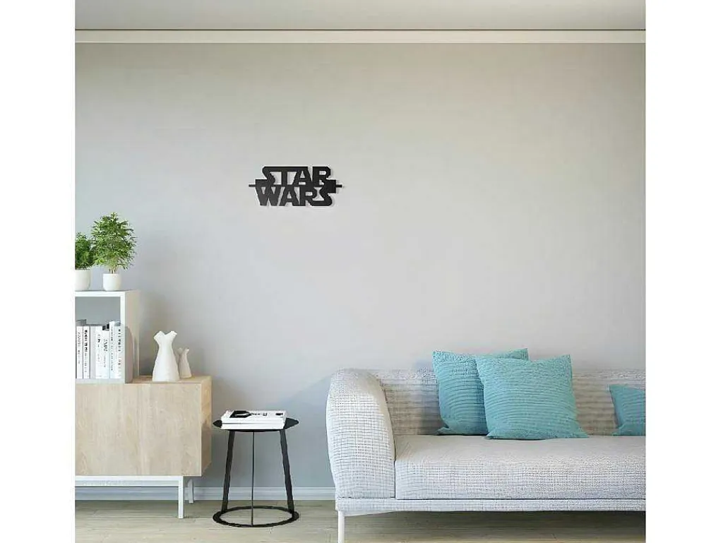 Metalen Decoratie Star Wars, Zwart, 50X1,5X21 Cm,-EPIKASA Sale
