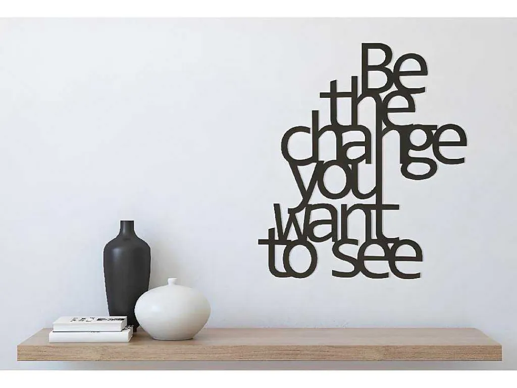 Metalen Decoratie The Change, Zwart, 62X1,5X70 Cm,-EPIKASA Hot