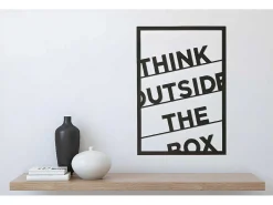 Metalen Decoratie Think Outside The Box 2, Zwart, 50X1,5X70 Cm,-EPIKASA New