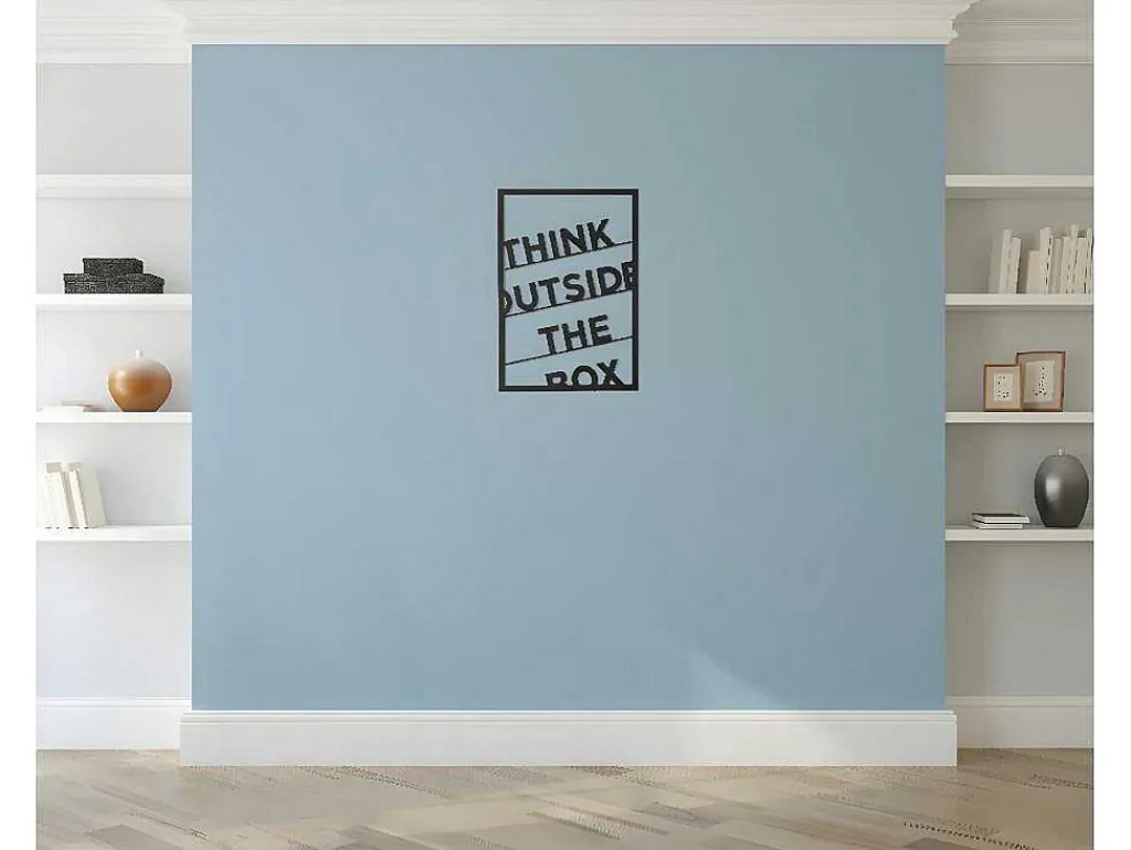 Metalen Decoratie Think Outside The Box 2, Zwart, 50X1,5X70 Cm,-EPIKASA New