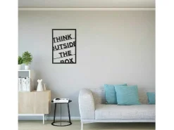 Metalen Decoratie Think Outside The Box 2, Zwart, 50X1,5X70 Cm,-EPIKASA New