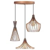 Metalen Hanglamp Mezopotamya - 3 Kappen - B55 X H113 Cm - Koperkleurig-OZAIA Sale
