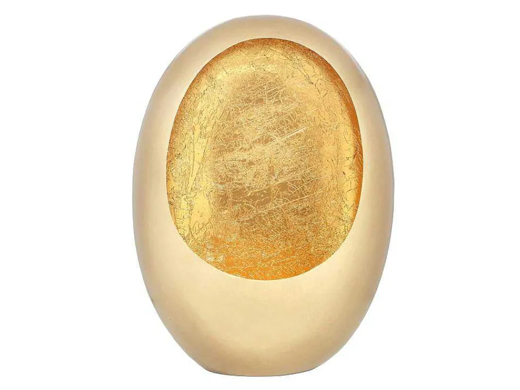 Metalen Kandelaar - B. 31,5 X H. 43 Cm - Messing En Bladgoud Afwerking - Goud - Belinni-OZAIA New