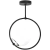 Metalen Plafondlamp Met Glazen Bol Dulonay - H39 Cm - Zwart En Wit-OZAIA Online