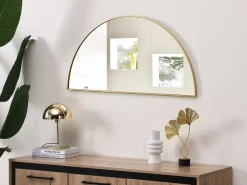 Metalen Spiegel Met Halve Cirkel Design - B.50 X H.100 Cm - Goudkleurig - Gavra-OZAIA Sale