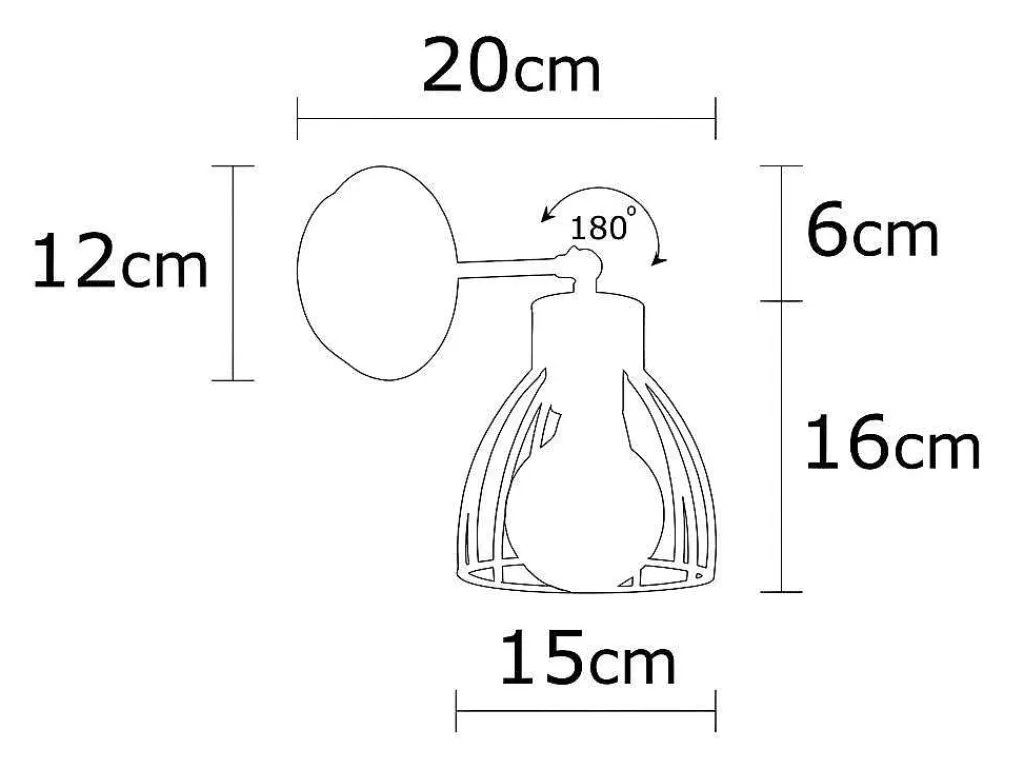 Metalen Wandlamp Kemah - D15 Cm X H24 Cm - Zwart-OZAIA Sale