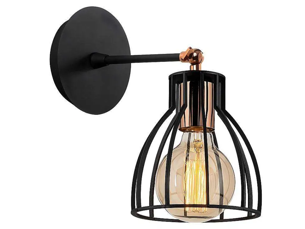 Metalen Wandlamp Kemah - D15 Cm X H24 Cm - Zwart-OZAIA Sale