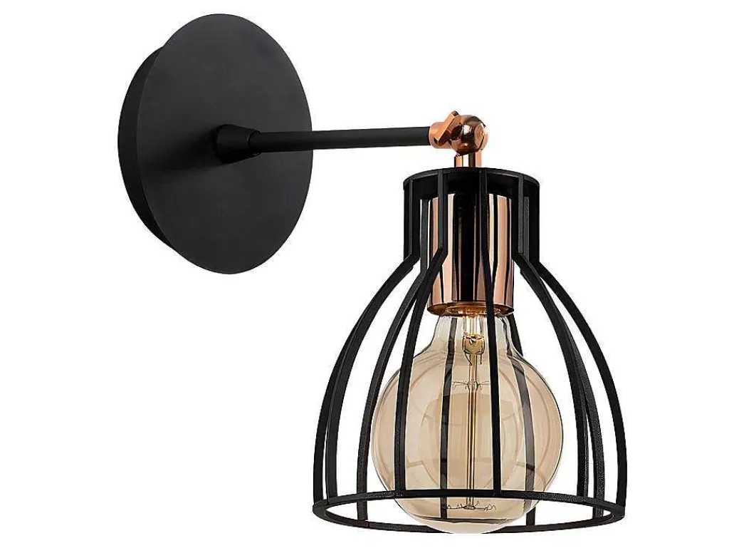 Metalen Wandlamp Kemah - D15 Cm X H24 Cm - Zwart-OZAIA Sale