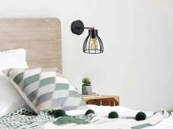 Metalen Wandlamp Kemah - D15 Cm X H24 Cm - Zwart-OZAIA Sale