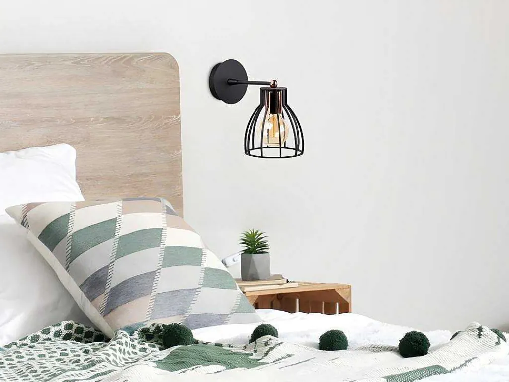 Metalen Wandlamp Kemah - D15 Cm X H24 Cm - Zwart-OZAIA Sale