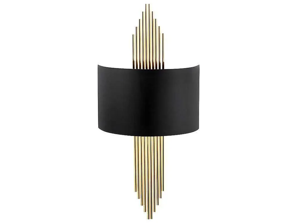 Metalen Wandlamp Sangarius - B22 X H75 Cm - Zwart En Goud-OZAIA New