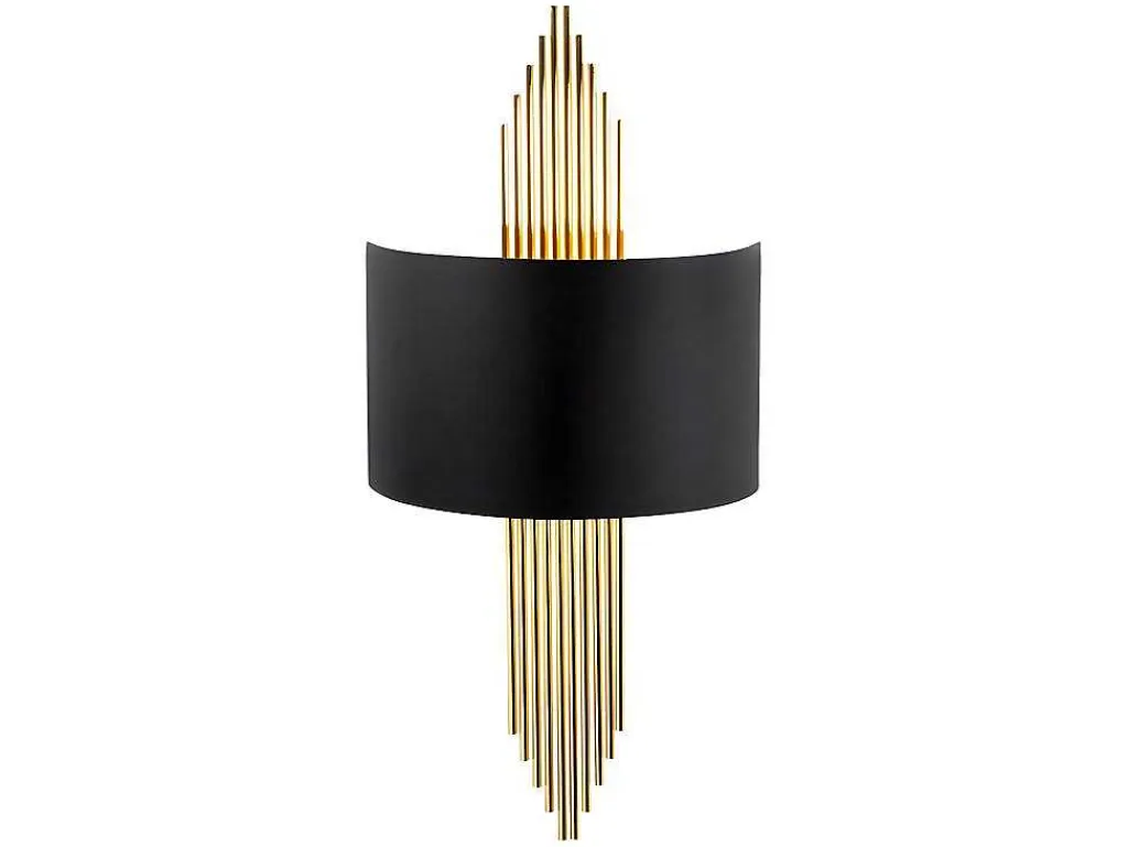 Metalen Wandlamp Sangarius - B22 X H75 Cm - Zwart En Goud-OZAIA New