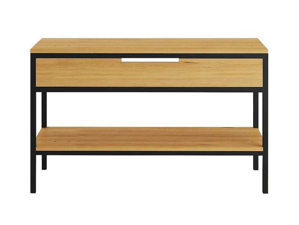 Meubel Onder Wastafel Van Licht Teakhout En Metaal - 120 Cm - Tukad-Vente-unique