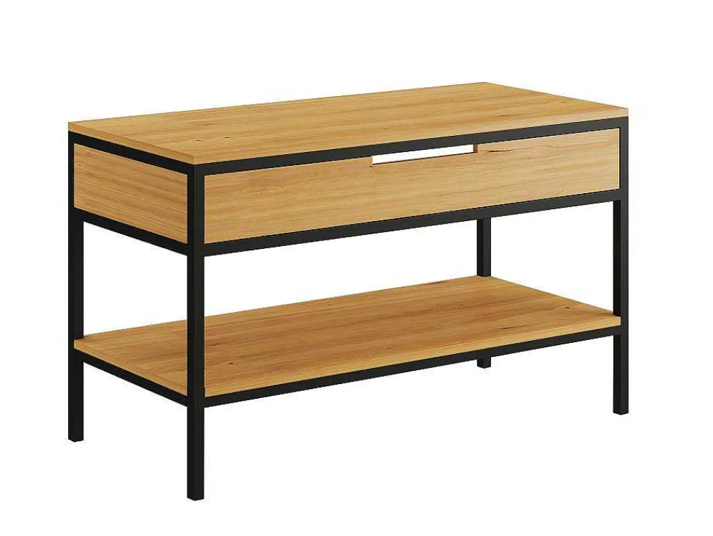 Meubel Onder Wastafel Van Licht Teakhout En Metaal - 120 Cm - Tukad-Vente-unique