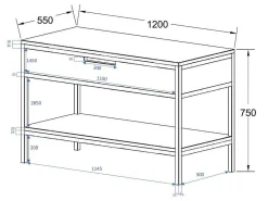 Meubel Onder Wastafel Van Licht Teakhout En Metaal - 120 Cm - Tukad-Vente-unique