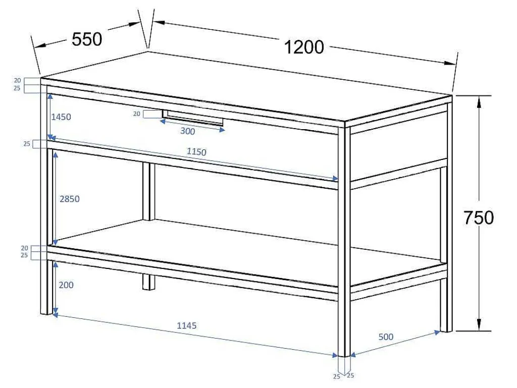 Meubel Onder Wastafel Van Licht Teakhout En Metaal - 120 Cm - Tukad-Vente-unique