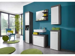Miamimaine Spiegel Bad 3 Open Vakken Rookzilver.-Vente-unique Clearance