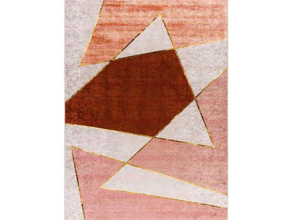 Miro 52097.802 Tapijt Wasbaar Geometrisch Antislip - Roze 120X170 Cm-RugsX Best