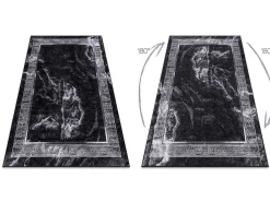 Miro 51278.810 Tapijt Wasbaar Marmer, Grieks Antislip - Zwart / Wit 140X190 Cm-RugsX Best