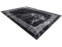 Miro 51278.810 Tapijt Wasbaar Marmer, Grieks Antislip - Zwart / Wit 140X190 Cm-RugsX Best