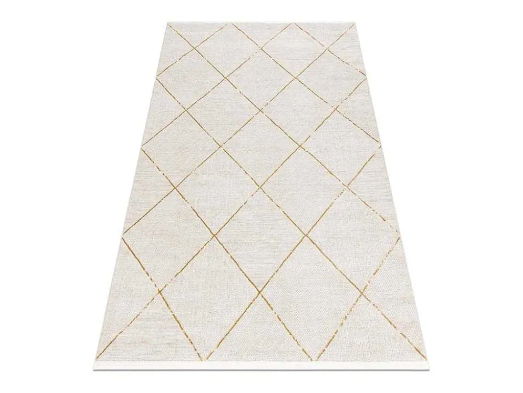 Modern Tapijt Duke 51245 Creme / Goud - Latwerk, Gestructureerd, Zeer 140X190 Cm-RugsX