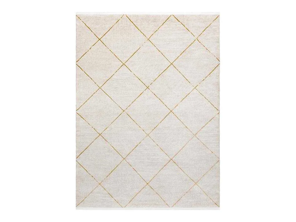 Modern Tapijt Duke 51245 Creme / Goud - Latwerk, Gestructureerd, Zeer 140X190 Cm-RugsX