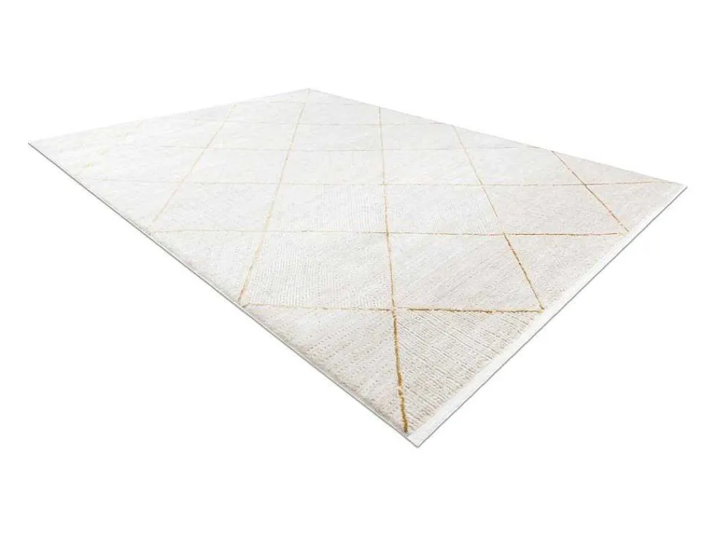 Modern Tapijt Duke 51245 Creme / Goud - Latwerk, Gestructureerd, Zeer 140X190 Cm-RugsX