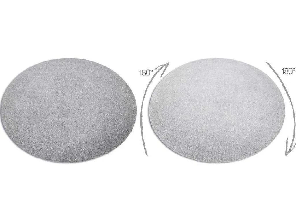 Modern Tapijt Wasbaar Latio 71351060 Rond Zilverkleuring Cercle 120 Cm-RugsX Sale