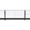 Modern Tv-Meubel 190Cm Met 3 Deuren En 2 Lades - Glanzend Wit & Zwart-ModernLuxe Outlet