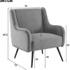 Moderne Loungestoel - Enkele Bank Met Armleuningen - Metalen Poten - Grijs-ModernLuxe Discount