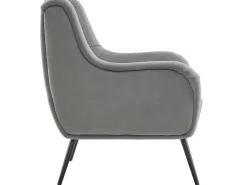 Moderne Loungestoel - Enkele Bank Met Armleuningen - Metalen Poten - Grijs-ModernLuxe Discount