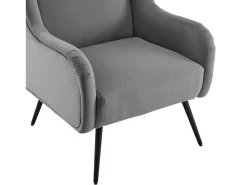 Moderne Loungestoel - Enkele Bank Met Armleuningen - Metalen Poten - Grijs-ModernLuxe Discount