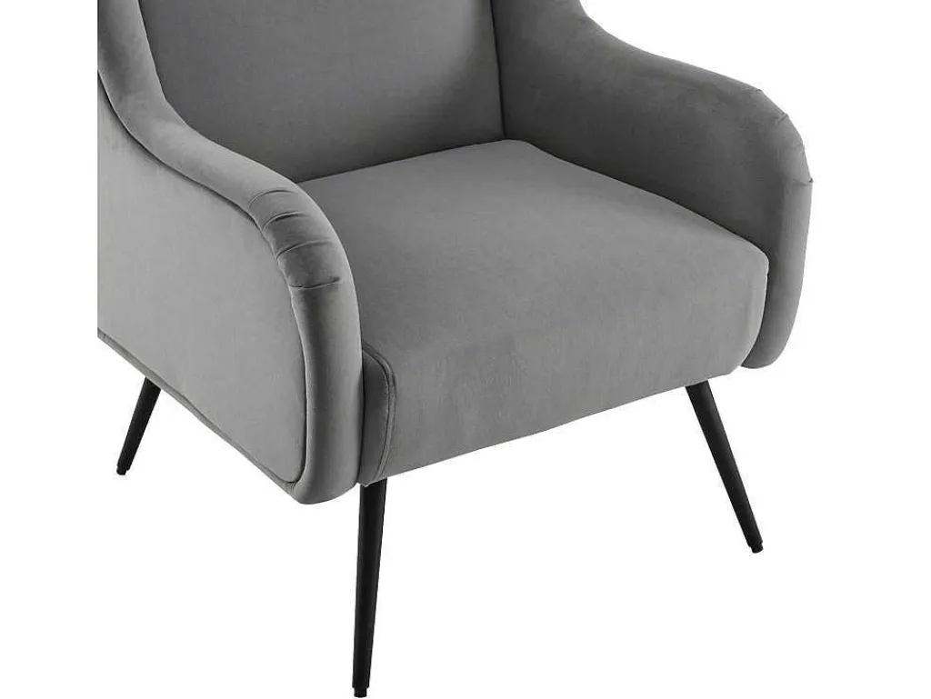 Moderne Loungestoel - Enkele Bank Met Armleuningen - Metalen Poten - Grijs-ModernLuxe Discount