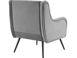 Moderne Loungestoel - Enkele Bank Met Armleuningen - Metalen Poten - Grijs-ModernLuxe Discount