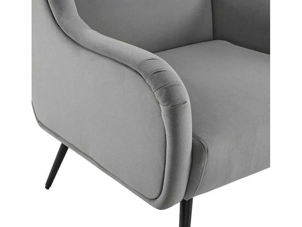 Moderne Loungestoel - Enkele Bank Met Armleuningen - Metalen Poten - Grijs-ModernLuxe Discount