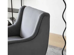 Moderne Loungestoel - Enkele Bank Met Armleuningen - Metalen Poten - Grijs-ModernLuxe Discount