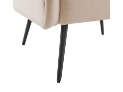 Moderne Loungestoel - Enkele Bank Met Armleuningen - Metalen Poten - Beige-ModernLuxe