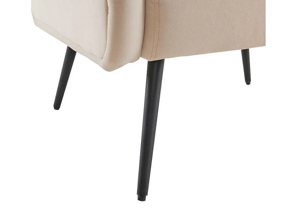 Moderne Loungestoel - Enkele Bank Met Armleuningen - Metalen Poten - Beige-ModernLuxe