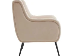 Moderne Loungestoel - Enkele Bank Met Armleuningen - Metalen Poten - Beige-ModernLuxe