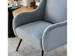 Moderne Loungestoel - Enkele Bank Met Armleuningen - Metalen Poten - Hemelsblauw-ModernLuxe Clearance