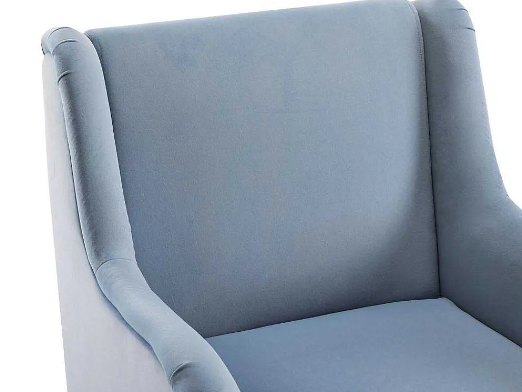 Moderne Loungestoel - Enkele Bank Met Armleuningen - Metalen Poten - Hemelsblauw-ModernLuxe Clearance