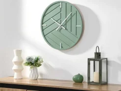 Moderne Wandklok - D. 50 Cm - Groen En Zilverkleurig - Herti-OZAIA New