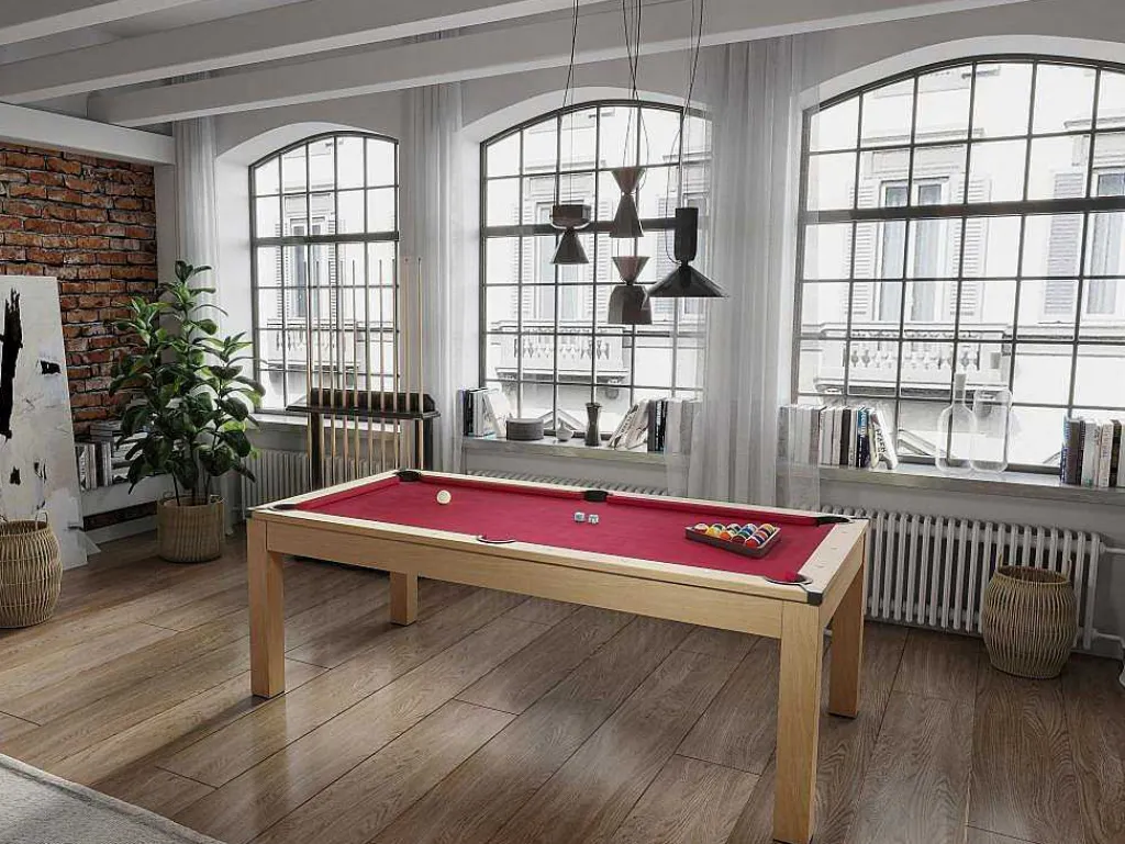 Modulaire Tafel - Biljart En Pingpong Balthazar - 213 X 112 X 81,5 Cm - Rood-Vente-unique Outlet