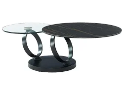 Moduleerbare Design-Salontafel Van Gehard Glas En Keramiek Joline-Maison Céphy Discount