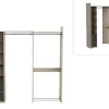 Moduleerbare Kleerkast Hoek Of Recht - L200 Cm - Kleur: Naturel En Zwart - Emilyo-Vente-unique Clearance