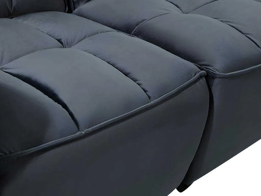 Moduleerbare Relaxhoekbank Van Fluweel - Antraciet - Alford-Vente-unique