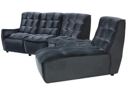 Moduleerbare Relaxhoekbank Van Fluweel - Antraciet - Alford-Vente-unique